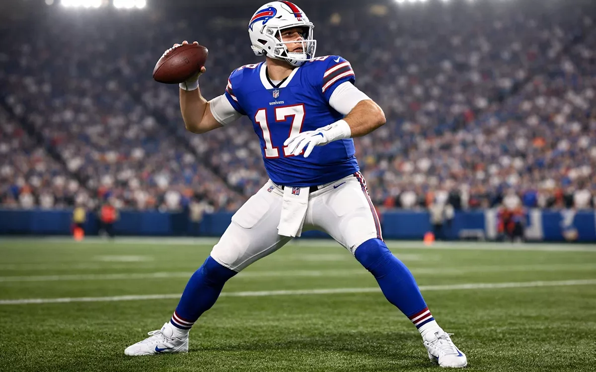 NFL quarterback preparing to throw pass during professional football game